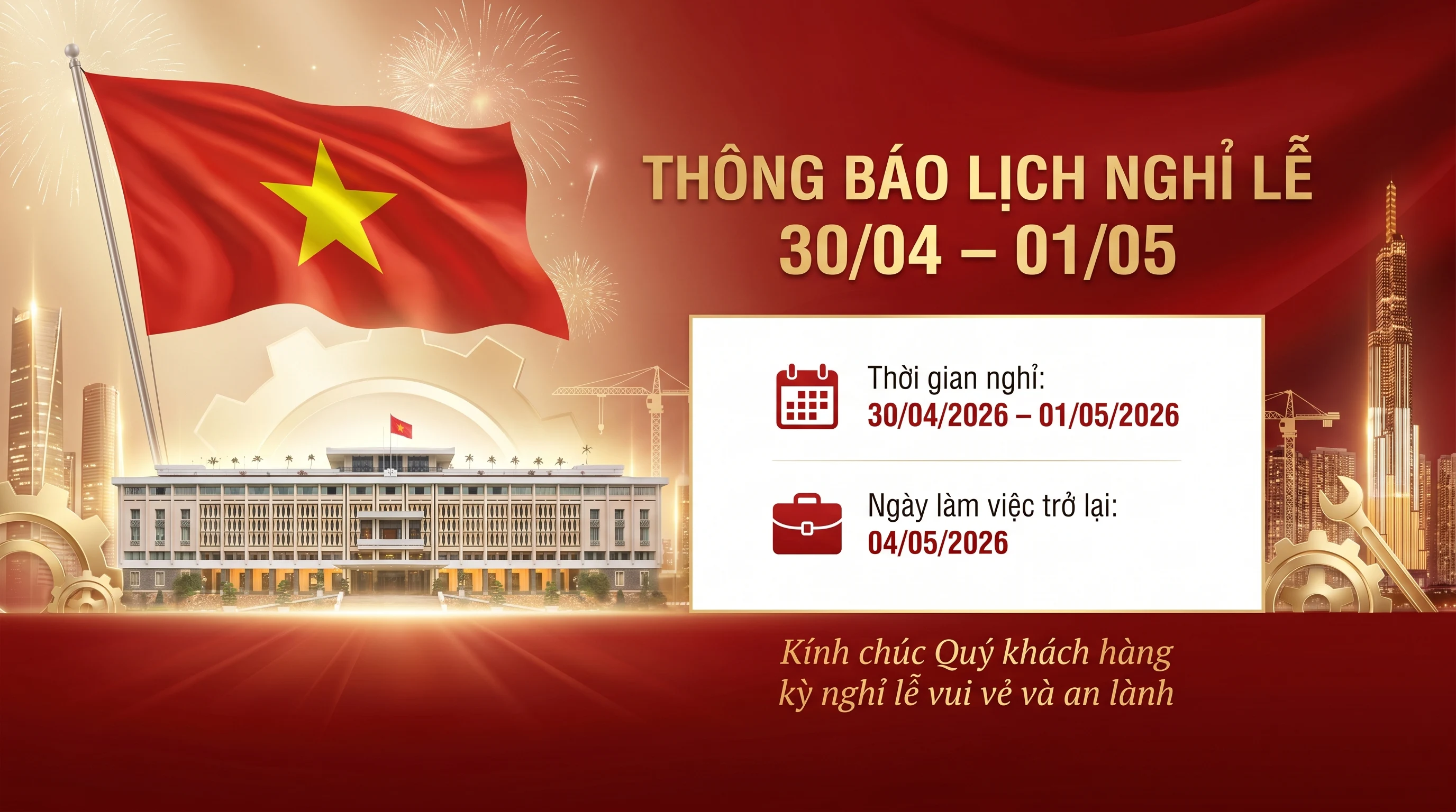 Prompt tạo poster thông báo nghỉ lễ