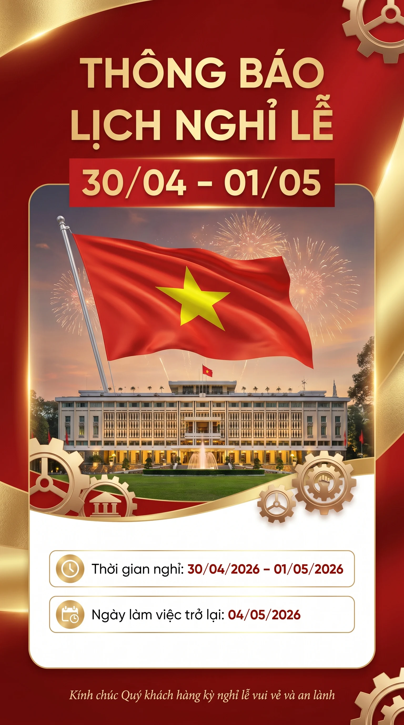 Prompt tạo poster thông báo nghỉ lễ