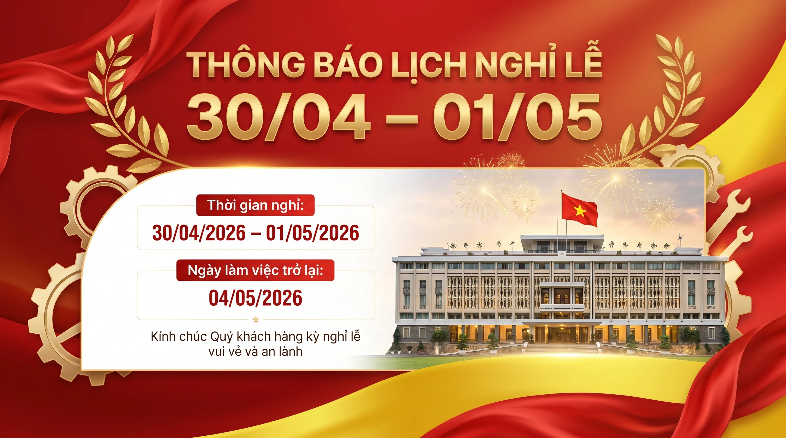 Prompt tạo poster thông báo nghỉ lễ