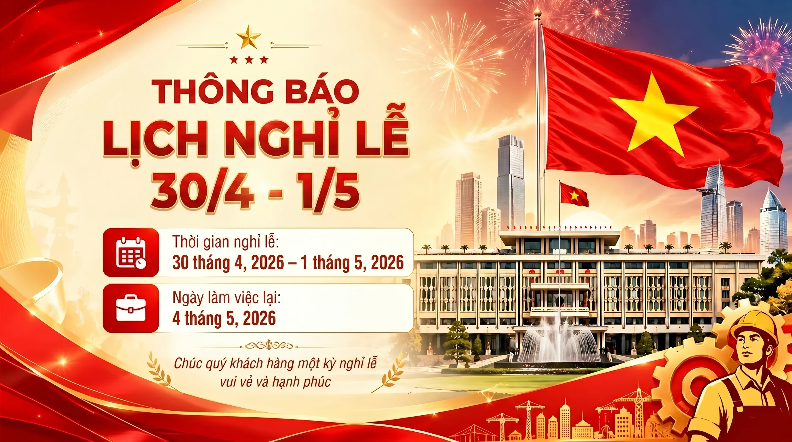 Prompt tạo poster thông báo nghỉ lễ